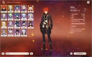 conta genshin impact 4 char 5 estrelas 2 armas 5 estrelas