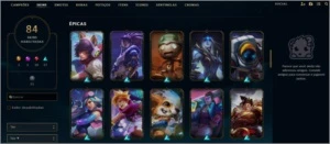 Nível 197, 108 Campeões, 84 Skins, 10 Lendárias e 27 Épicas - League of Legends LOL