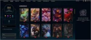 Nível 197, 108 Campeões, 84 Skins, 10 Lendárias e 27 Épicas - League of Legends LOL
