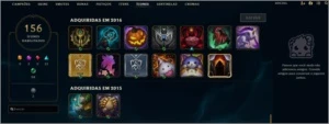 Nível 197, 108 Campeões, 84 Skins, 10 Lendárias e 27 Épicas - League of Legends LOL