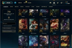 Conta Mestre com 35 Champs e 2 Skins + 7 Fragmentos - League of Legends LOL