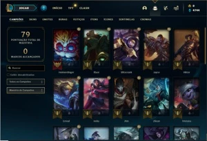 Conta Mestre com 35 Champs e 2 Skins + 7 Fragmentos - League of Legends LOL