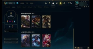 Conta LoL 2016 - Unranked - Skins vitoriosas e MMR Alto - League of Legends