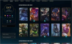 CONTA LEAGUE OF LEGENDS + VALORANT 547 SKINS NO LOL