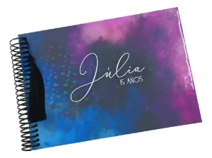 Caderno de Mensagens com Folhas Pretas 18 x 27 cm