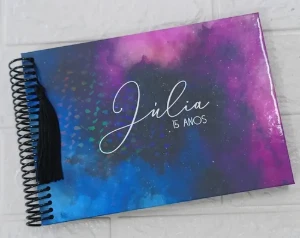 Caderno de Mensagens com Folhas Pretas 18 x 27 cm - Artesanato e Personalizados