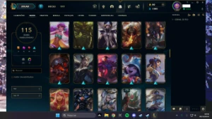 Conta lol top, falta 18 campeões 115 skins - League of Legends