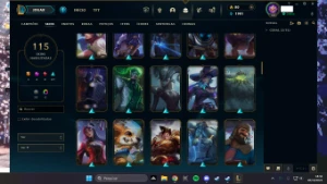 Conta lol top, falta 18 campeões 115 skins - League of Legends