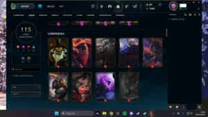 Conta lol top, falta 18 campeões 115 skins - League of Legends