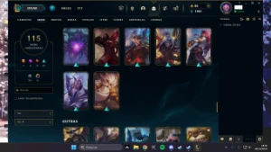 Conta lol top, falta 18 campeões 115 skins - League of Legends