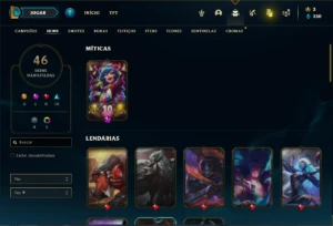 Conta Unranked com 70 Champs e 46 Skins (Ex Bronze) - League of Legends LOL