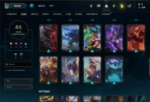 Conta Unranked com 70 Champs e 46 Skins (Ex Bronze) - League of Legends LOL