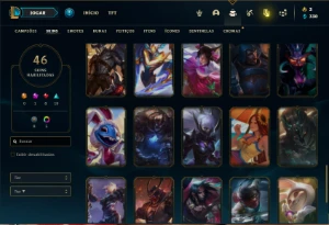Conta Unranked com 70 Champs e 46 Skins (Ex Bronze) - League of Legends LOL