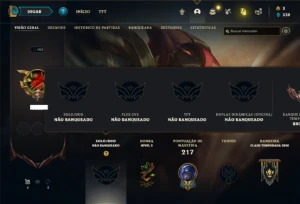Conta Unranked com 70 Champs e 46 Skins (Ex Bronze) - League of Legends LOL