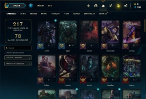 Conta Unranked com 70 Champs e 46 Skins (Ex Bronze) - League of Legends LOL
