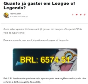 Conta Lol - League of Legends