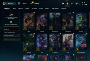Conta ouro 4 com 35 Champs e 2 Skins + 8 Fragmentos - League of Legends LOL