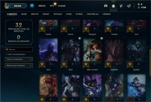 Conta ouro 4 com 35 Champs e 2 Skins + 8 Fragmentos - League of Legends LOL