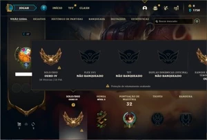 Conta ouro 4 com 35 Champs e 2 Skins + 8 Fragmentos - League of Legends LOL