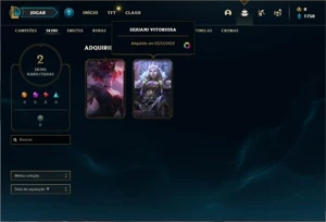 Conta ouro 4 com 35 Champs e 2 Skins + 8 Fragmentos - League of Legends LOL