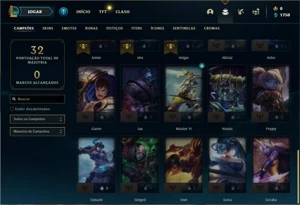 Conta ouro 4 com 35 Champs e 2 Skins + 8 Fragmentos - League of Legends LOL