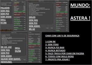 EK 142/ ED 83/ PALADIN 28 MUNDO: ASTERA / 8 DIAS DE VOUCHER - Tibia