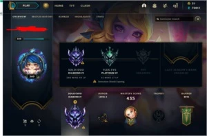 Conta Lol Diamante 4 soloq com 202 skins - League of Legends