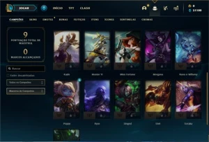 Conta ouro 1 com 21 Champs e 1 Skins + 6 Fragmentos - League of Legends LOL