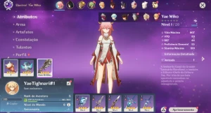 Conta Genshin Impact AR 5 com Yae Miko e Tighnari ⭐