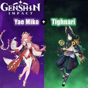 Conta Genshin Impact AR 5 com Yae Miko e Tighnari ⭐