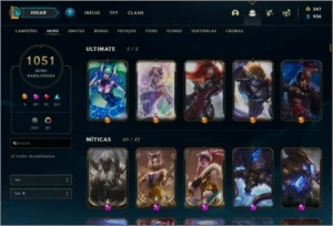 Conta LoL 1k+ skins, platina IV. - League of Legends