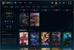 Conta LoL 1k+ skins, platina IV. - League of Legends