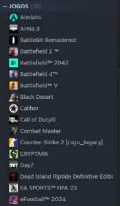 VENDO CONTA STEAM COM OS MELHORES JOGOS