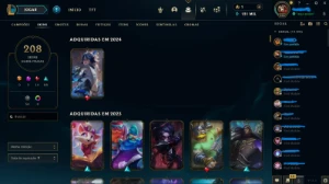 Conta de Lol de 2014, mais de 198 skins vários ícones e bord - League of Legends