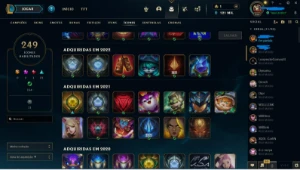 Conta de Lol de 2014, mais de 198 skins vários ícones e bord - League of Legends