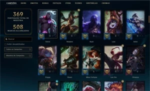 conta lol plat 4 muitas skins - League of Legends