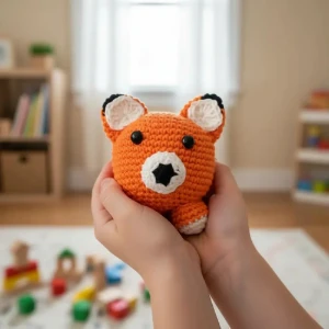 Raposa Bola Amigurumi Artesanal para Bebê - Artesanato e Personalizados