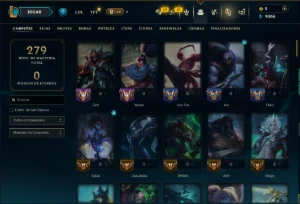 Diamante 4 com 110 Champs e 36 Skins - League of Legends LOL