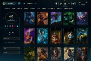 Prata 4 com 120 Champs e 60 Skins ( Mais de 150 Jogos ) - League of Legends LOL