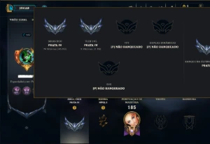 Prata 4 com 120 Champs e 60 Skins ( Mais de 150 Jogos ) - League of Legends LOL