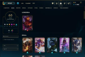 Prata 4 com 120 Champs e 60 Skins ( Mais de 150 Jogos ) - League of Legends LOL