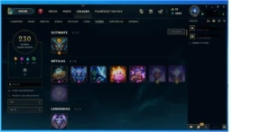 LEague of legends 385 skins todos os champs diamant SS2 LOL