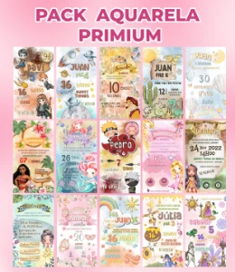 Pack Convites Aquarelado (Canva) - Outros