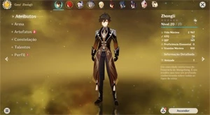 Conta genshin impact AR- 7 Zhongli,Diluc,Qiqi