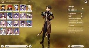 Conta genshin impact AR- 7 Zhongli,Diluc,Qiqi