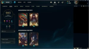 Conta League Of Legends - Platina |nível 250 |283 skins LOL