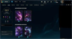 Conta League Of Legends - Platina |nível 250 |283 skins LOL