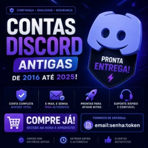 Contas Antigas Discord Verificadas (Full Acesso)