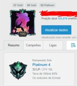 Conta League of Legends, Plat IV Solo Duo LOL