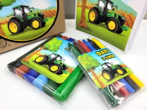 Kit Colorir e Modelar Trator com Sacola Kraft - Artesanato e Personalizados